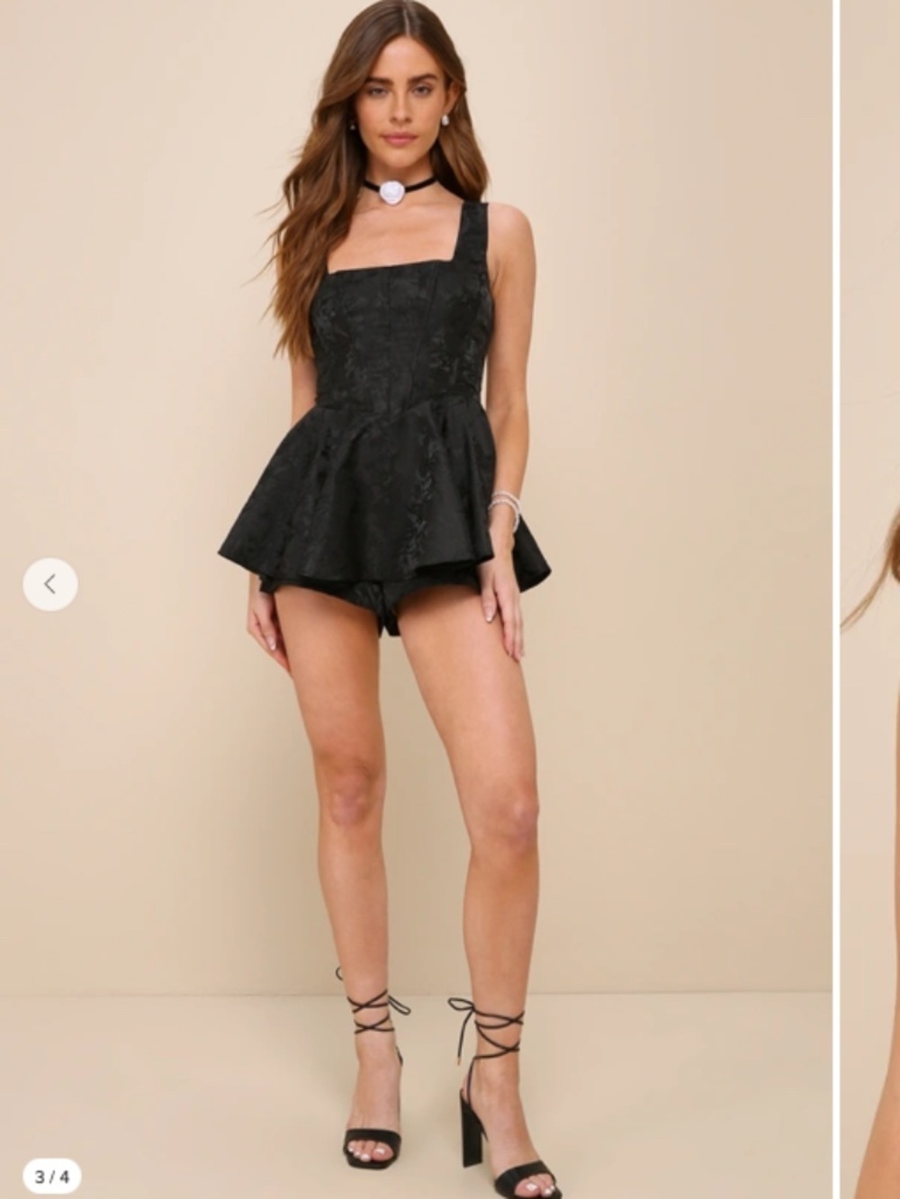 LULUS Sexy Chic Wedding Prom Formal Event Classy Floral Peplum Romper